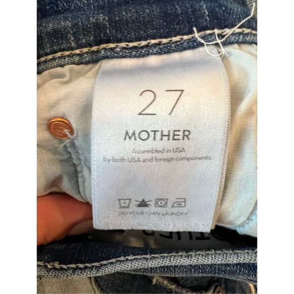 Mother Women's Blue The Insider High Rise Crop Step Fray Bootcut Jeans 27 NWOT - Picture 10 of 12